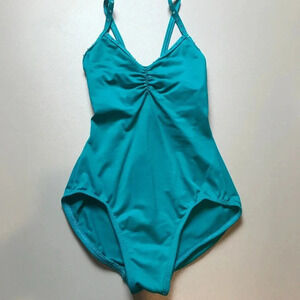 Beautiful Teal Motionwear Leotard Camisole Petite